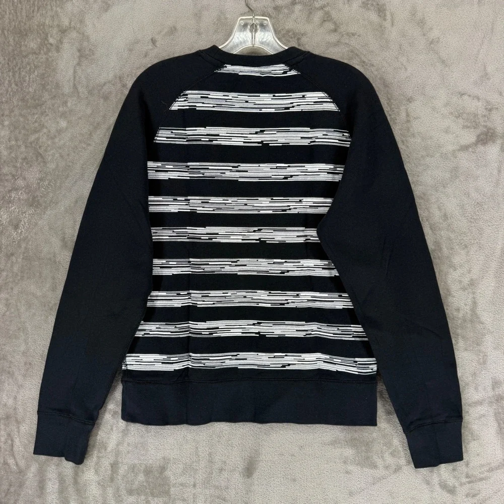 Nike Mens Glitch Stripe Crewneck Sweatshirt Black‎ White Red 614417-010 Size M